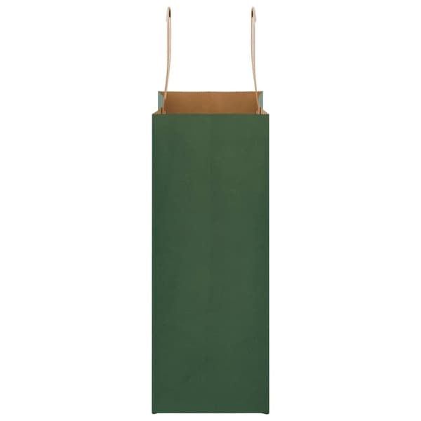 vidaXL Kraftpapperspåsar 250 st med handtag grön 21x11x28 cm