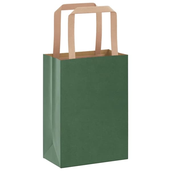 vidaXL Kraftpapperspåsar 250 st med handtag grön 15x8x21 cm
