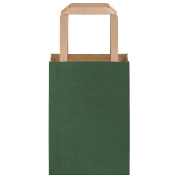 vidaXL Kraftpapperspåsar 250 st med handtag grön 15x8x21 cm
