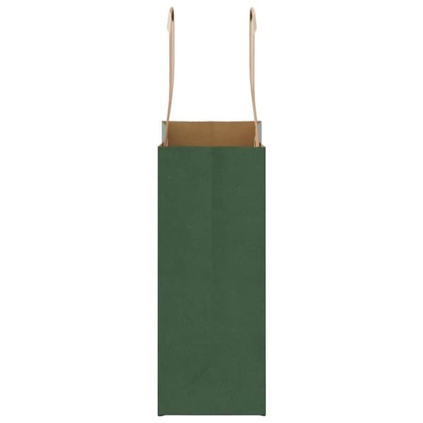 vidaXL Kraftpapperspåsar 250 st med handtag grön 15x8x21 cm