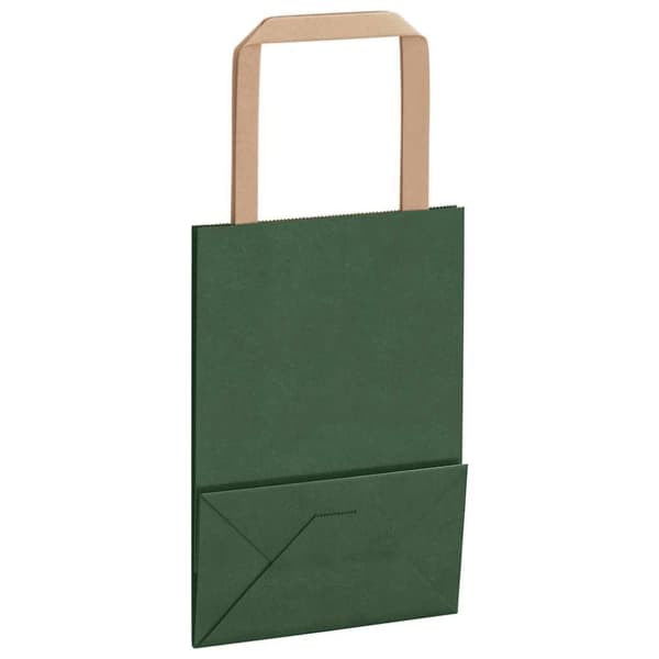 vidaXL Kraftpapperspåsar 250 st med handtag grön 15x8x21 cm