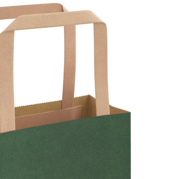 vidaXL Kraftpapperspåsar 250 st med handtag grön 15x8x21 cm