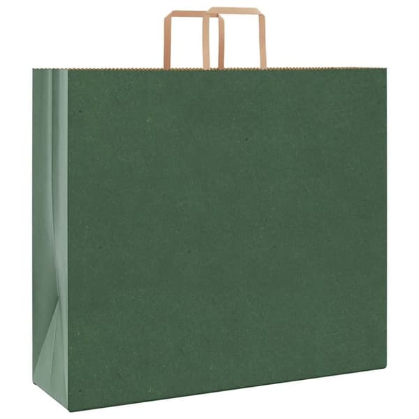 vidaXL Kraftpapperspåsar 50 st med handtag grön 54x15x49 cm