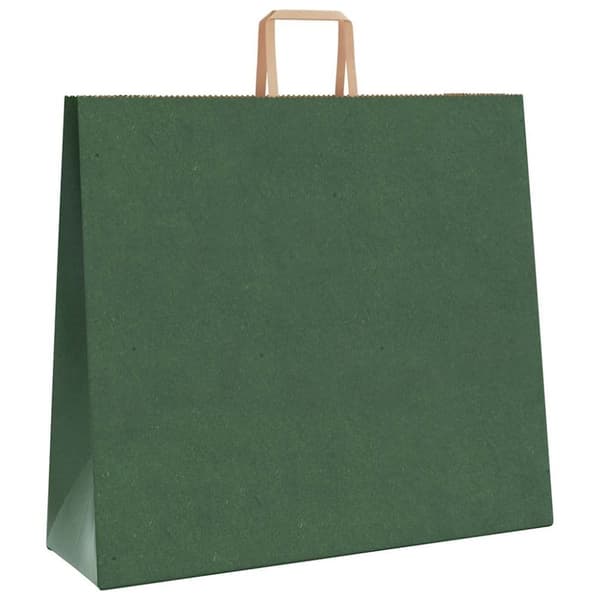 vidaXL Kraftpapperspåsar 50 st med handtag grön 54x15x49 cm