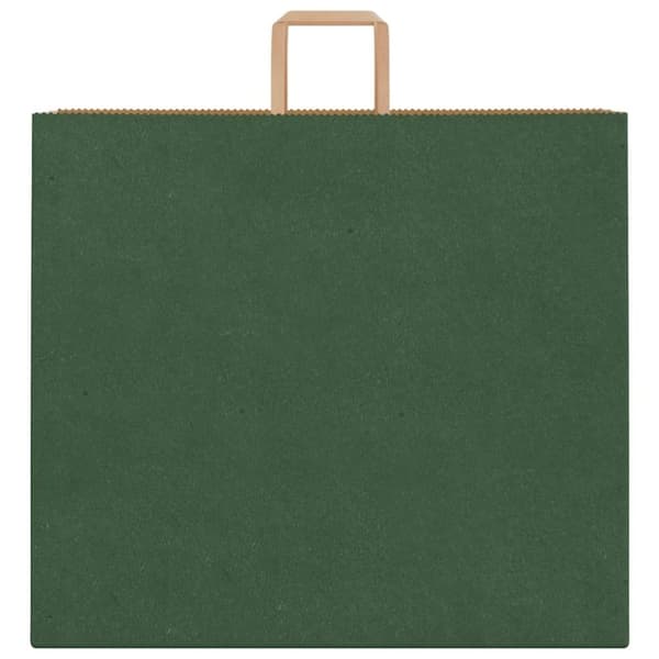 vidaXL Kraftpapperspåsar 50 st med handtag grön 54x15x49 cm