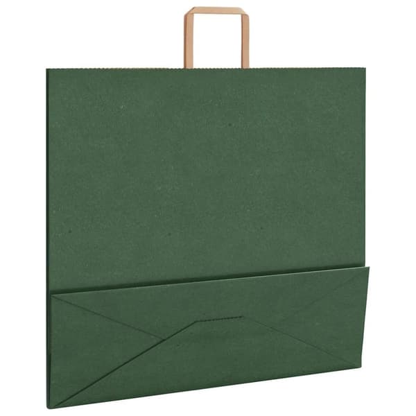 vidaXL Kraftpapperspåsar 50 st med handtag grön 54x15x49 cm