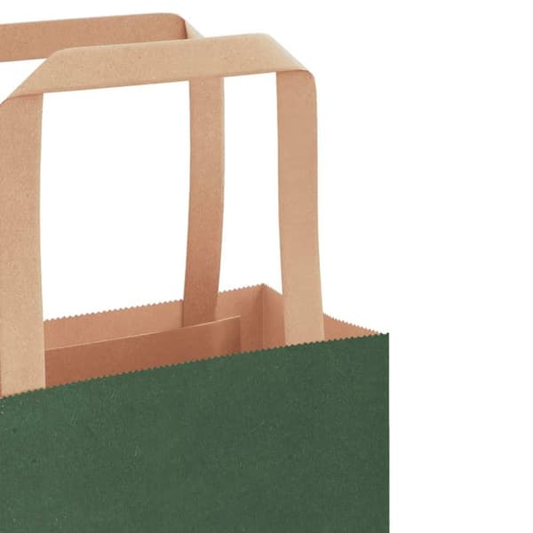 vidaXL Kraftpapperspåsar 50 st med handtag grön 54x15x49 cm