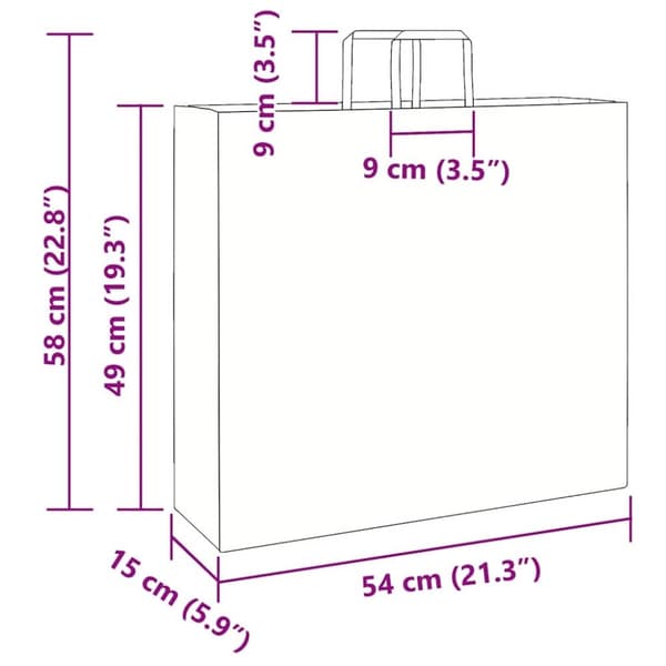 vidaXL Kraftpapperspåsar 50 st med handtag grön 54x15x49 cm