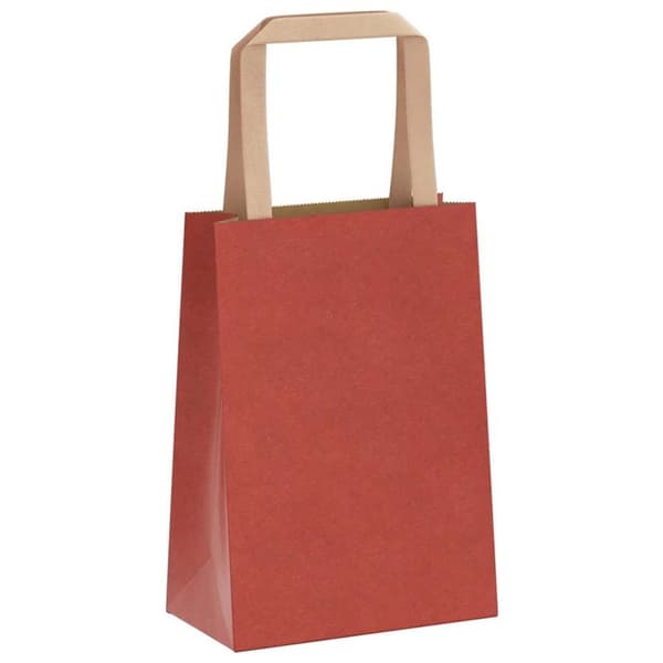 vidaXL Kraftpapperspåsar 50 st med handtag röd 15x8x21 cm