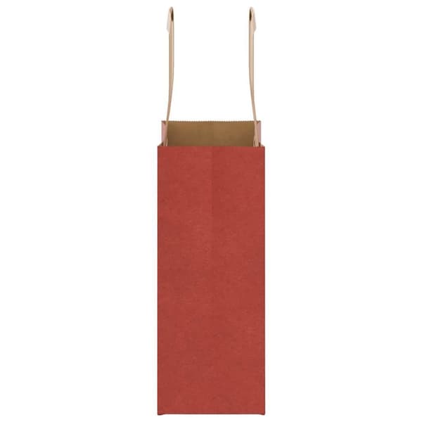 vidaXL Kraftpapperspåsar 50 st med handtag röd 15x8x21 cm