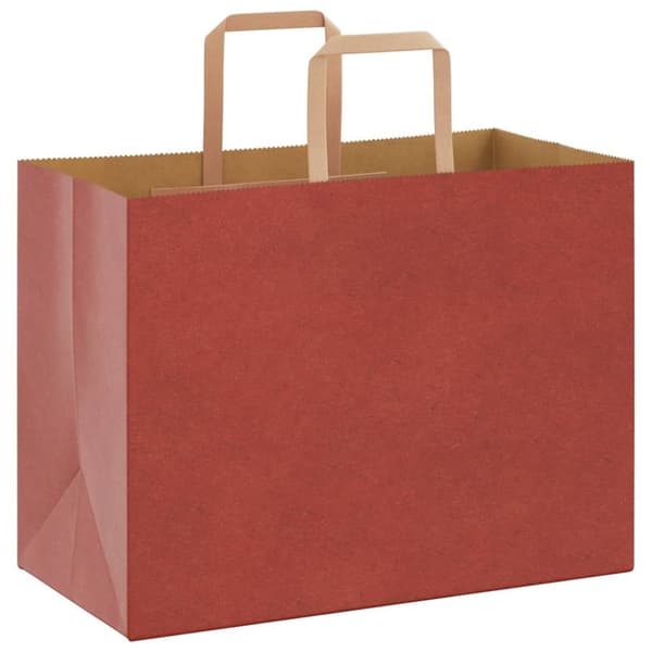 vidaXL kraftpapirposer 250 stk. med håndtag 32x17x25 cm rød