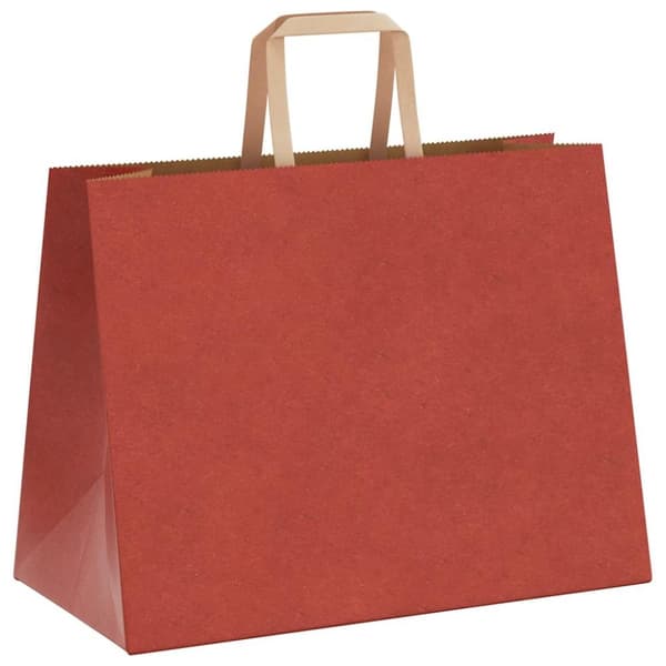 vidaXL kraftpapirposer 250 stk. med håndtag 32x17x25 cm rød