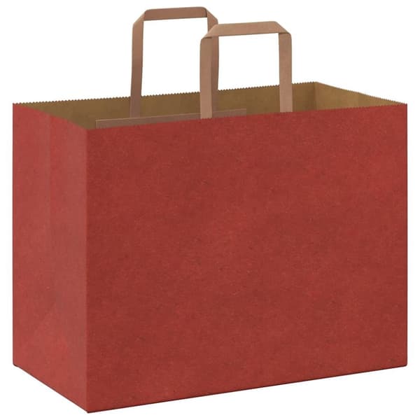 vidaXL kraftpapirposer 250 stk. med håndtag 32x17x25 cm rød