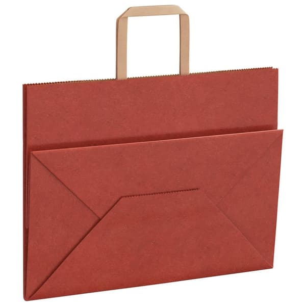 vidaXL kraftpapirposer 250 stk. med håndtag 32x17x25 cm rød