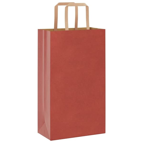 vidaXL kraftpapirposer 250 stk. med håndtag 21x11x36 cm rød