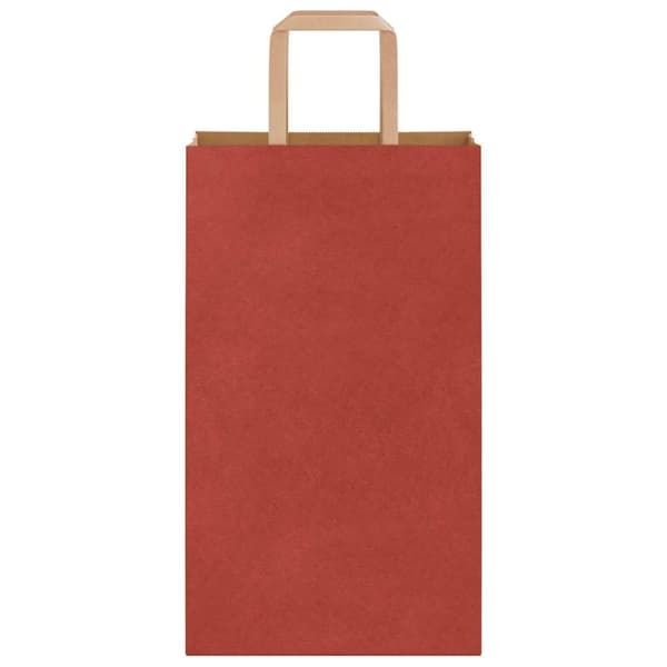 vidaXL kraftpapirposer 250 stk. med håndtag 21x11x36 cm rød