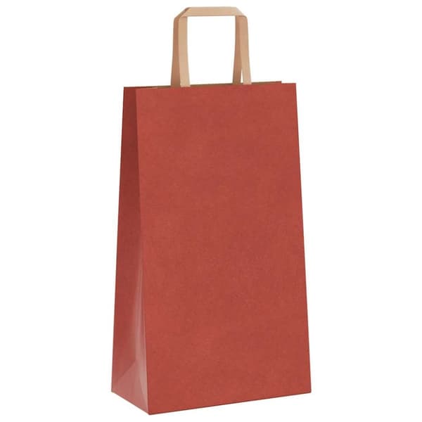 vidaXL kraftpapirposer 250 stk. med håndtag 21x11x36 cm rød