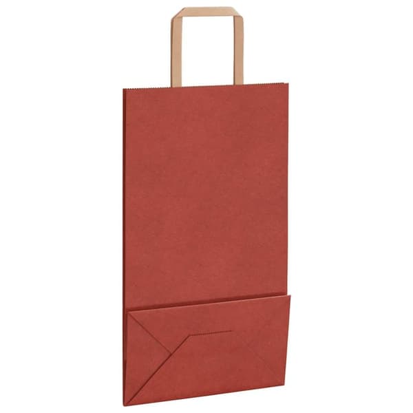 vidaXL kraftpapirposer 250 stk. med håndtag 21x11x36 cm rød