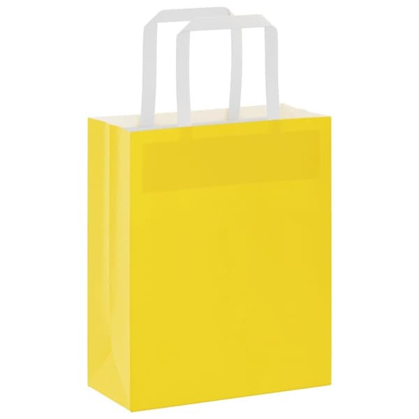 vidaXL kraftpapirposer 50 stk. med håndtag 15x8x21 cm gul