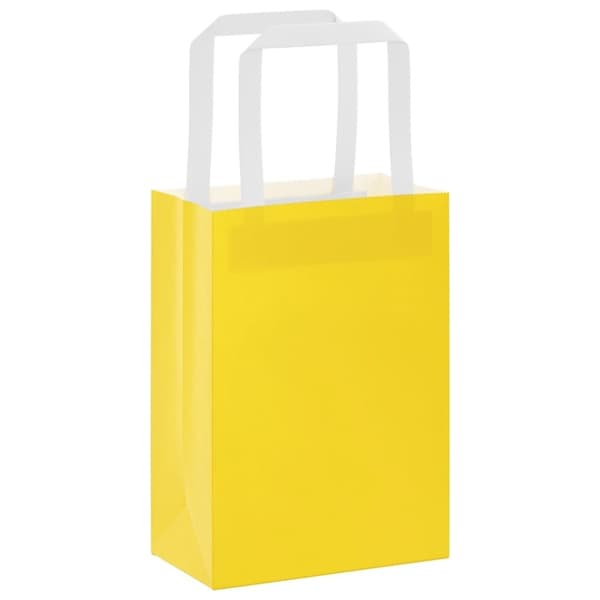 vidaXL kraftpapirposer 250 stk. med håndtag 15x8x21 cm gul