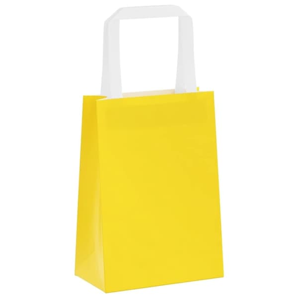 vidaXL kraftpapirposer 250 stk. med håndtag 15x8x21 cm gul
