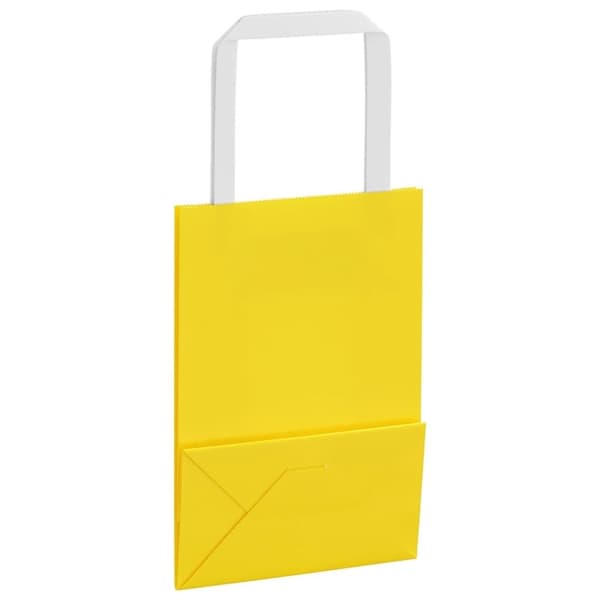 vidaXL kraftpapirposer 250 stk. med håndtag 15x8x21 cm gul