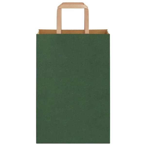 vidaXL Kraftpapperspåsar 250 st med handtag grön 21x11x31 cm