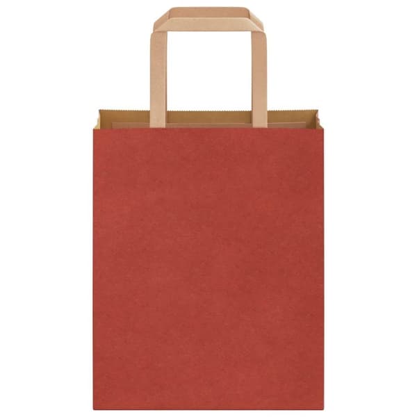 vidaXL Kraftpapperspåsar 250 st med handtag röd 18x8x22 cm