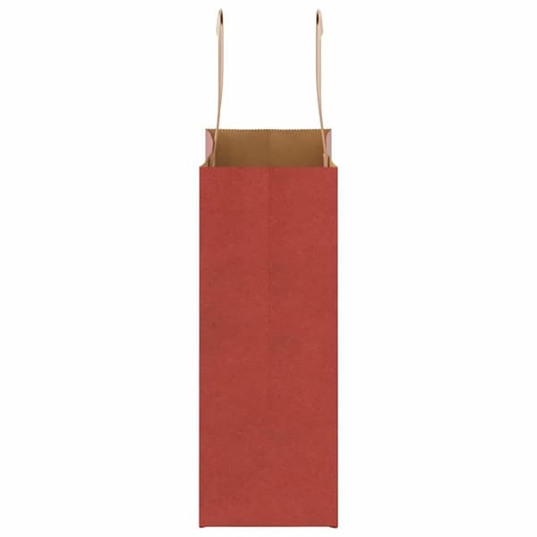 vidaXL Kraftpapperspåsar 250 st med handtag röd 18x8x22 cm