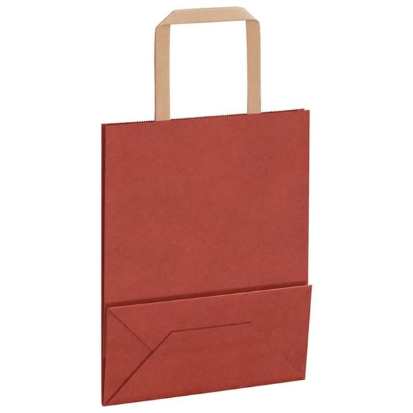 vidaXL Kraftpapperspåsar 250 st med handtag röd 18x8x22 cm