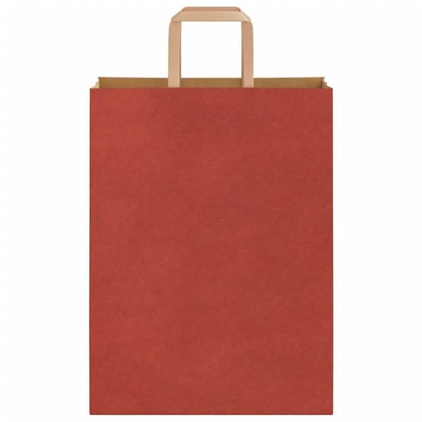 vidaXL kraftpapirposer 250 stk. med håndtag 26x12x35 cm rød