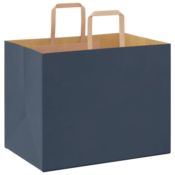 vidaXL Kraftpapperspåsar 250 st med handtag blå 32x22x24 cm