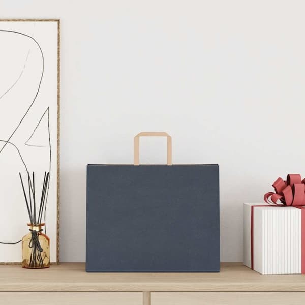 vidaXL Kraftpapperspåsar 250 st med handtag blå 32x22x24 cm