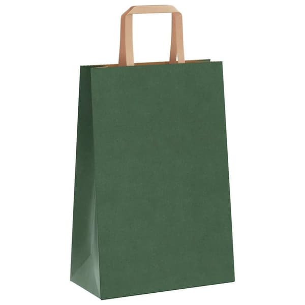 vidaXL kraftpapirposer 50 stk. med håndtag 21x11x31 cm grøn