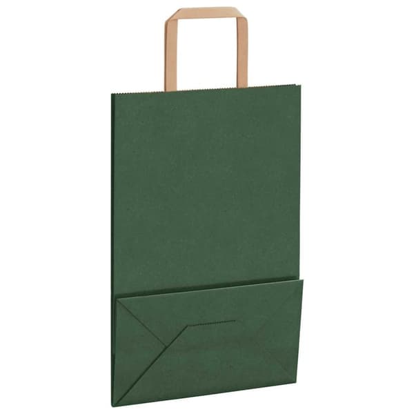 vidaXL kraftpapirposer 50 stk. med håndtag 21x11x31 cm grøn