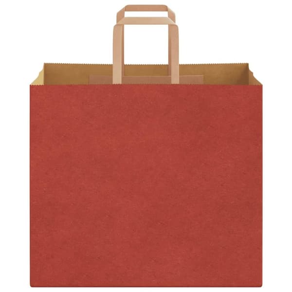 vidaXL Kraftpapperspåsar 250 st med handtag röd 32x22x28 cm