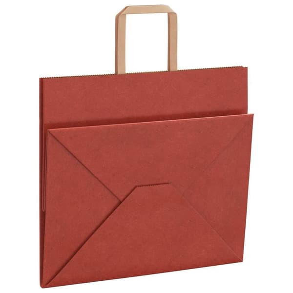 vidaXL Kraftpapperspåsar 250 st med handtag röd 32x22x28 cm