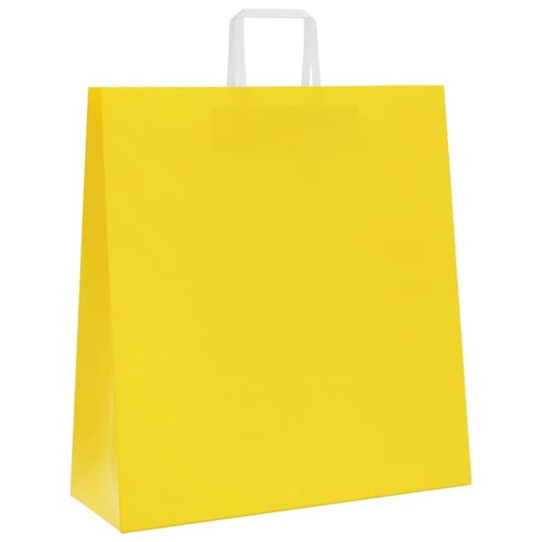 vidaXL Kraftpapperspåsar 50 st med handtag gul 45x17x48 cm