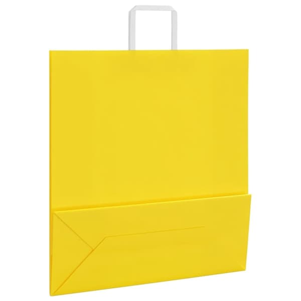 vidaXL Kraftpapperspåsar 50 st med handtag gul 45x17x48 cm