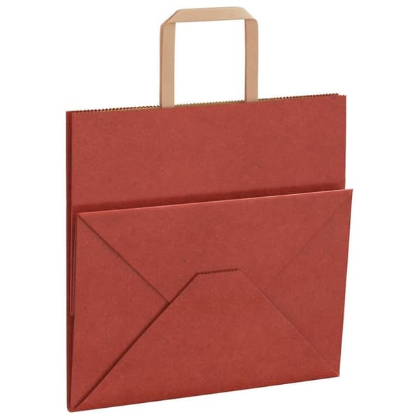 vidaXL kraftpapirposer 50 stk. med håndtag 26x17x25 cm rød