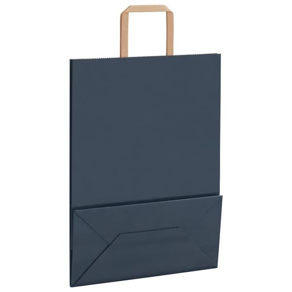 vidaXL Kraftpapperspåsar 250 st med handtag blå 26x12x35 cm