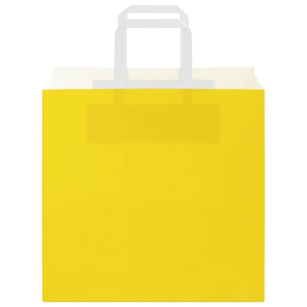 vidaXL Kraftpapperspåsar 250 st med handtag gul 26x17x25 cm