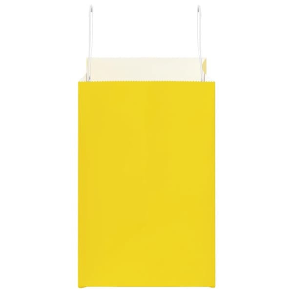 vidaXL Kraftpapperspåsar 250 st med handtag gul 26x17x25 cm