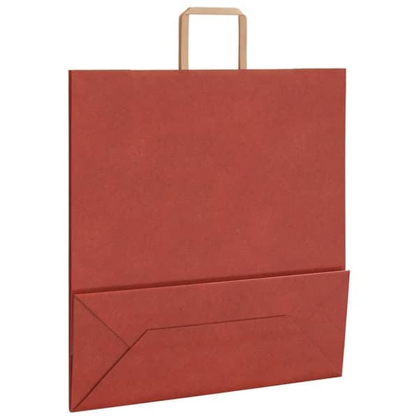 vidaXL Kraftpapperspåsar 250 st med handtag röd 45x17x48 cm
