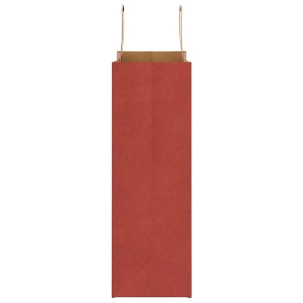 vidaXL Kraftpapperspåsar 250 st med handtag röd 26x12x35 cm