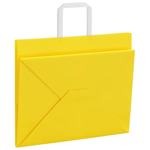 vidaXL kraftpapirposer 250 stk. med håndtag 32x22x24 cm gul