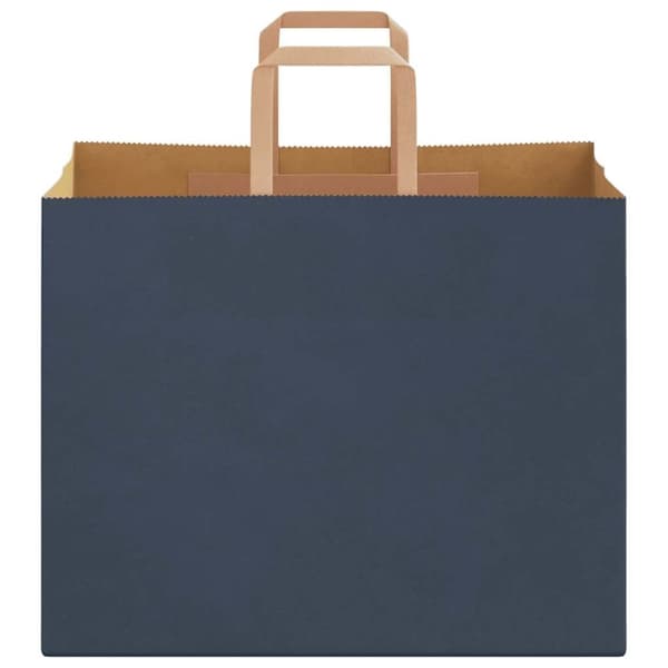 vidaXL kraftpapirposer 250 stk. med håndtag 32x22x24 cm blå