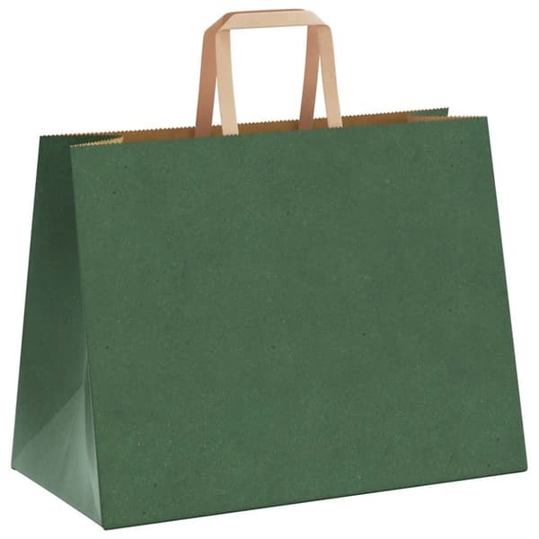 vidaXL Paperikassit 250 kpl kahvoilla vihreä 32x17x25 cm