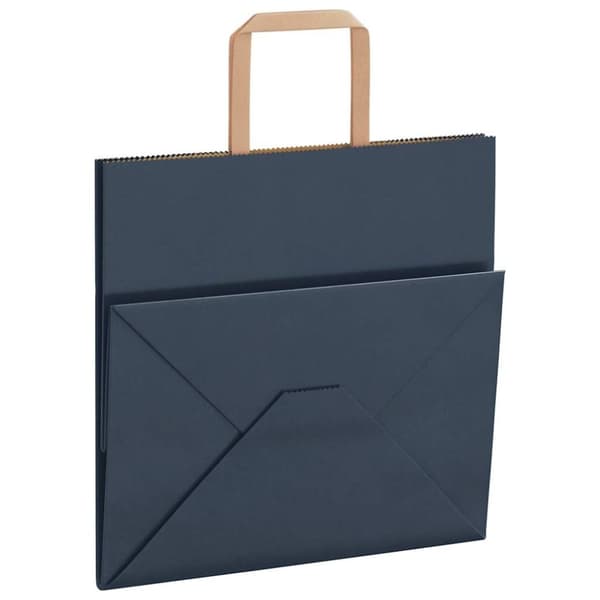 vidaXL kraftpapirposer 250 stk. med håndtag 26x17x25 cm blå