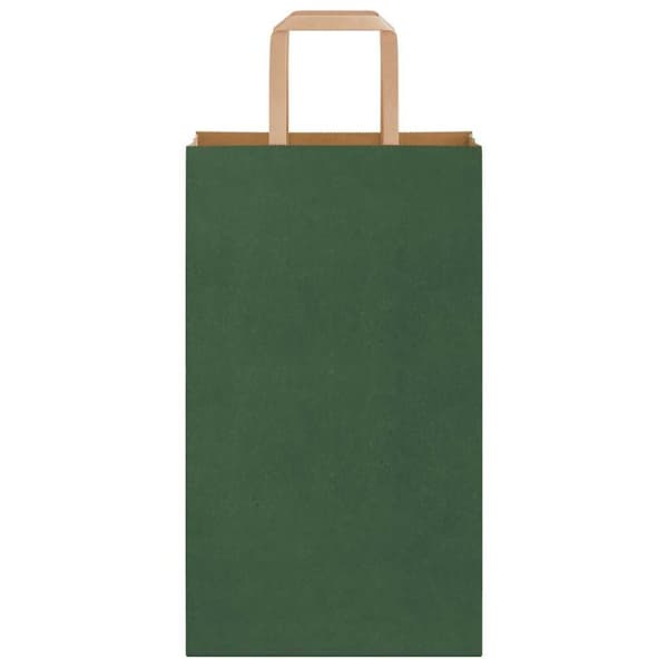 vidaXL kraftpapirposer 250 stk. med håndtag 21x11x36 cm grøn